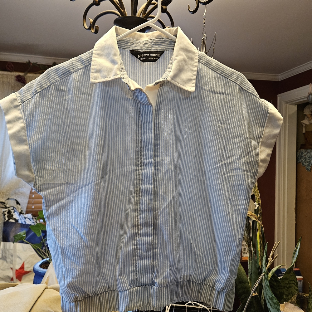 Pierre Cardin Blue Striped Blouse